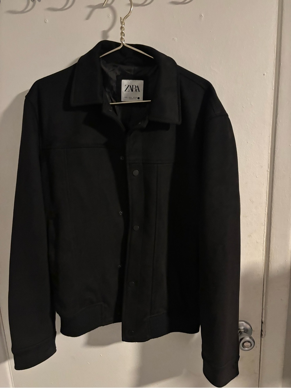 ZARA Men’s Black Overshirt Shacket Jacket Size Large